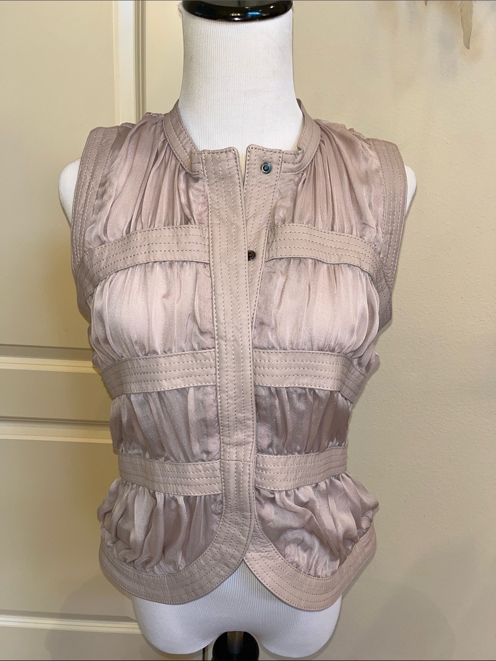 Emporio Armani lambskin trimmed  top vest
